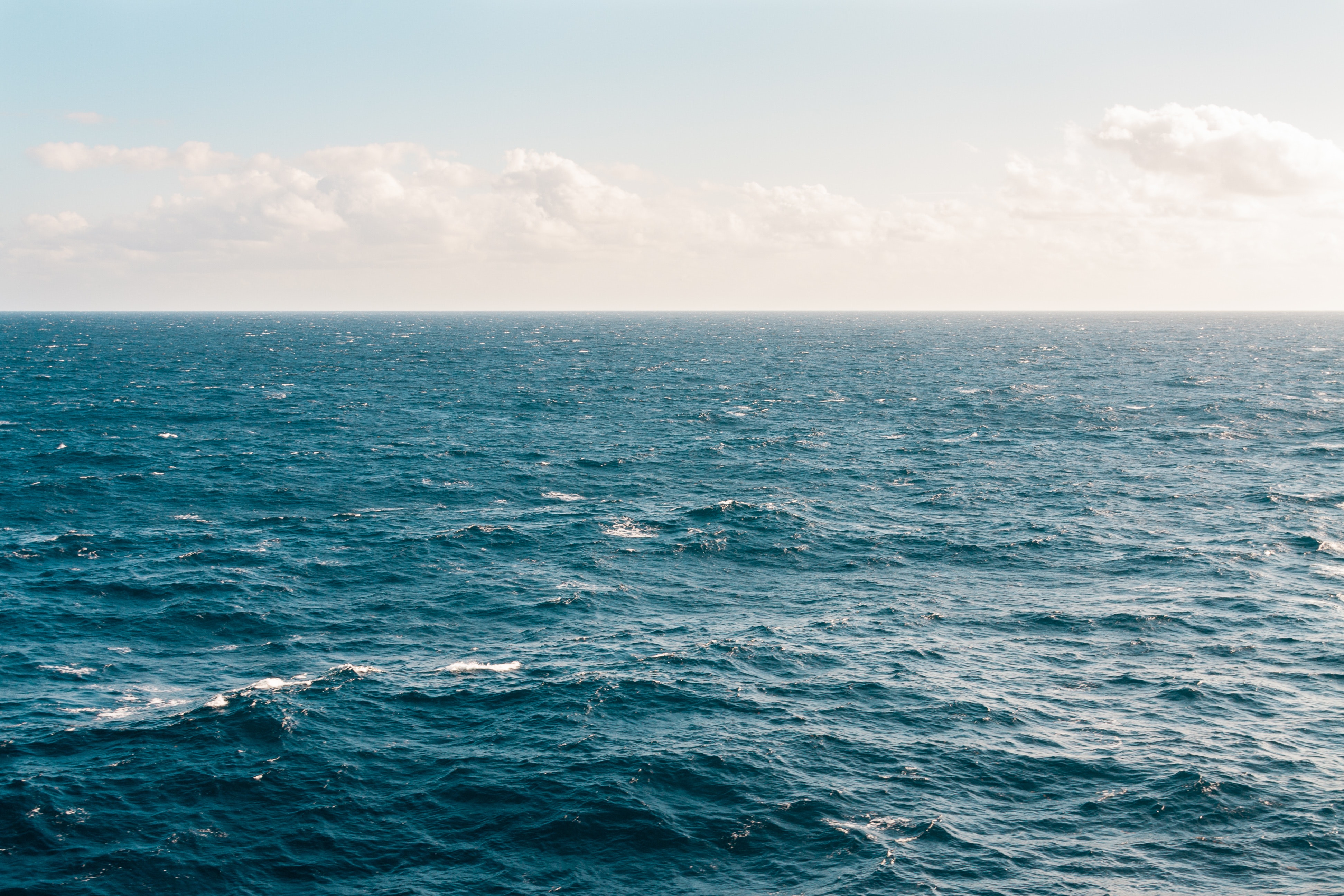 Photograph of open ocean with waves.